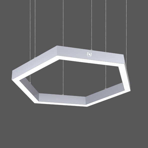 Алюминиевый профиль, линейный фонарь, потолочный светодиодный, подвесной, с креплением на потолке, шестигранный