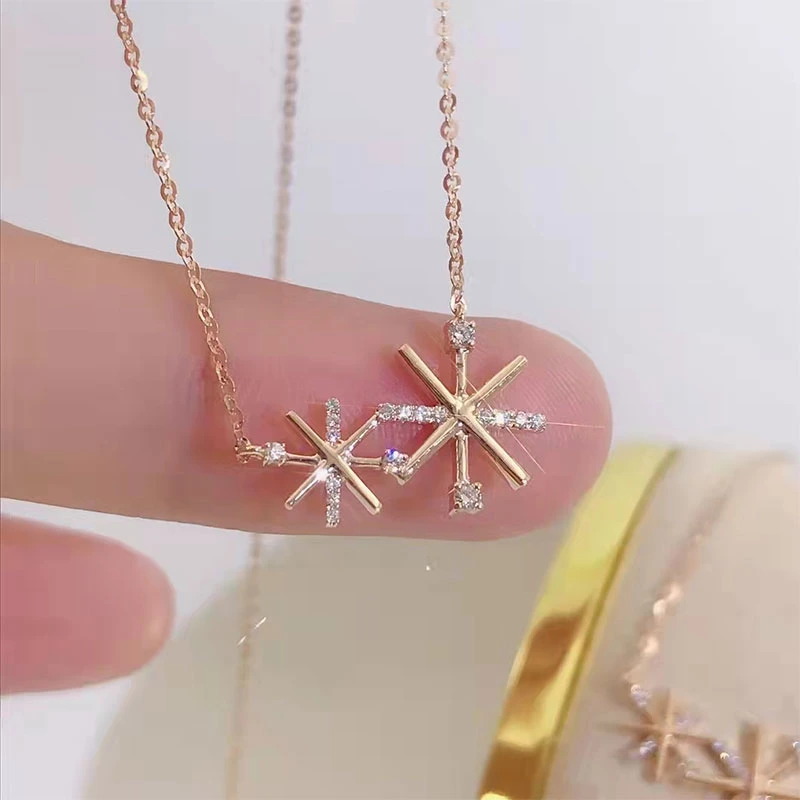 14K Mode Diamant Halskette Exquisite Design Lab Diamant Anhänger Halskette
