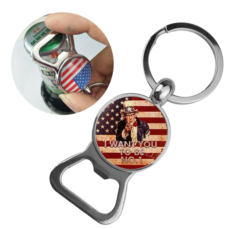 Blank Sublimation Custom Logo Metal Key Ring Laser Your Logo Printing Hotel Tag Light Small LED Iron Bottle Opener Key Chain