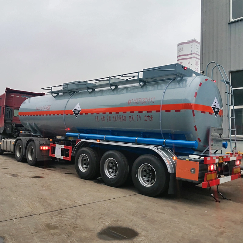 30000 litres Réservoir d'acide sulfurique de remorque du tracteur semi-remorque