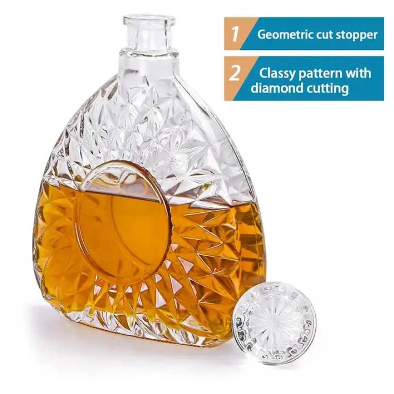 Empty Clear Glass Liquor Spirits Wine Bottles 50cl 70cl Gin Rum Whiskey Glass Alcohol Drinking Beverage Bottles Gin and Tonic Bottle with Cork