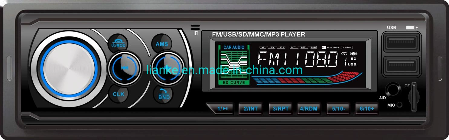Commerce de gros voiture BT 1 DIN multimédia lecteur audio MP3