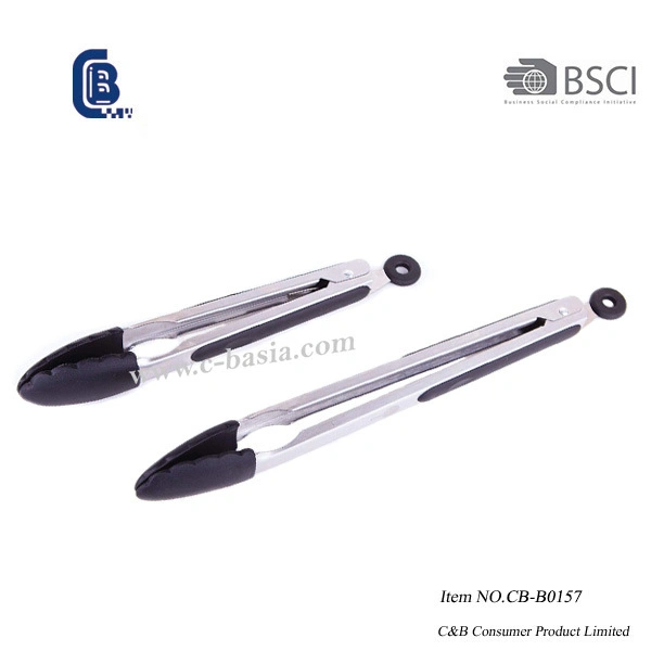2 PCS Stainless Steel Kitchen Cooking Food Tong, Bread Salad Food Serving Tongs for Buffet, BBQ Grilling Clip Tweezer 6