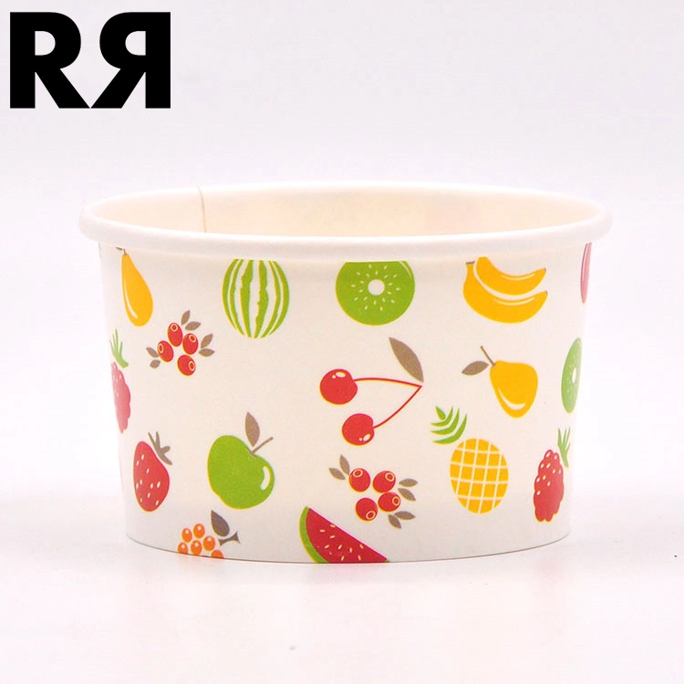 Disposable Custom Logo Printed Ice Cream Frozen Yogurt Paper Bowl