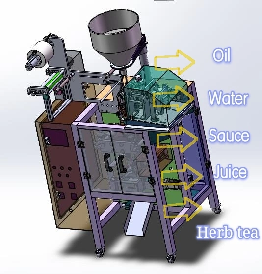 Líquido automático de la leche y miel Salsa//agua/zumo/pegar/comida/Champú/Ketchup/JAM/Whisky saquito Bolsa Bolsa multifuncional de sellado de llenado de la máquina de embalaje embalaje