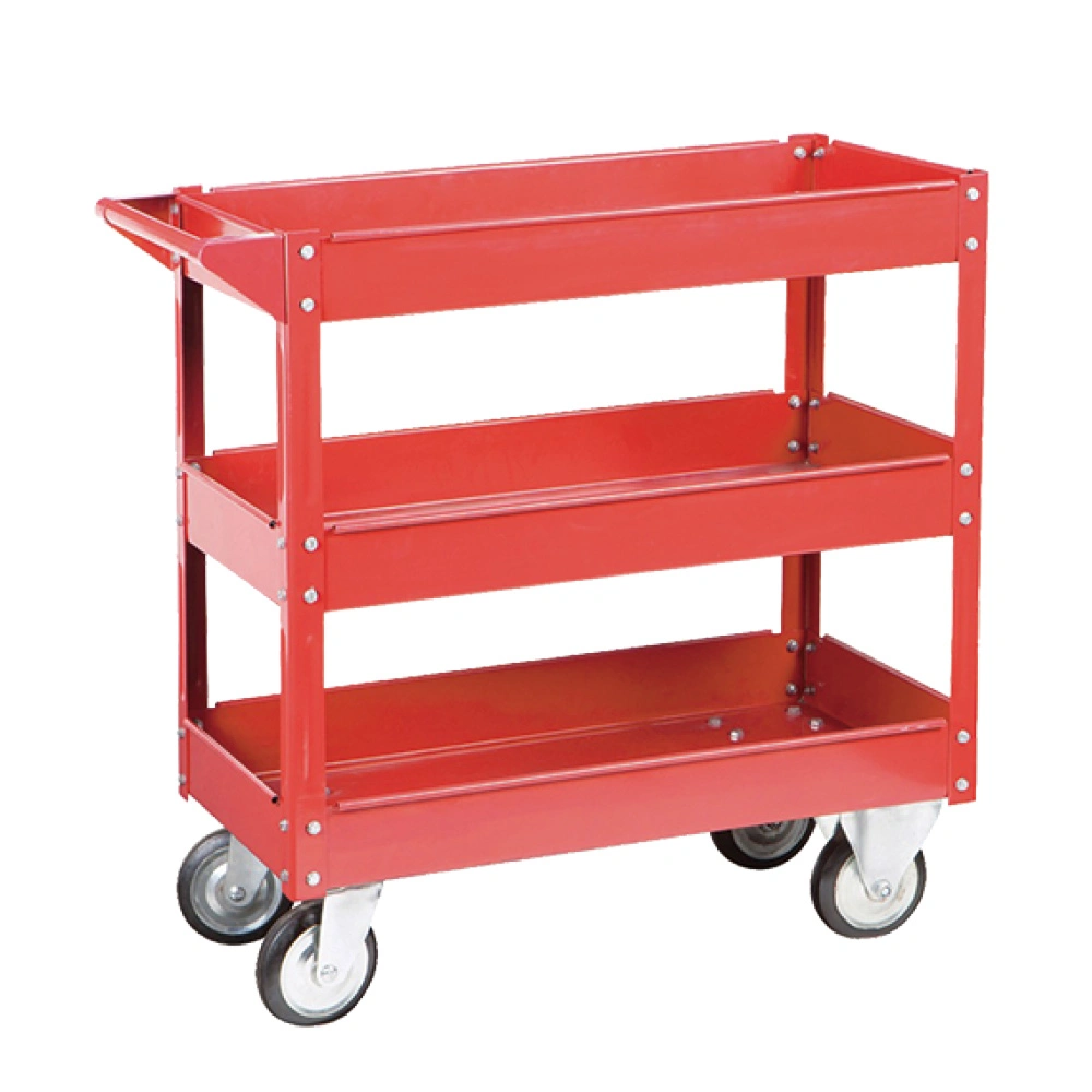 Heavy Duty 3-Shelf Utility Service Cart with Deep Shelves