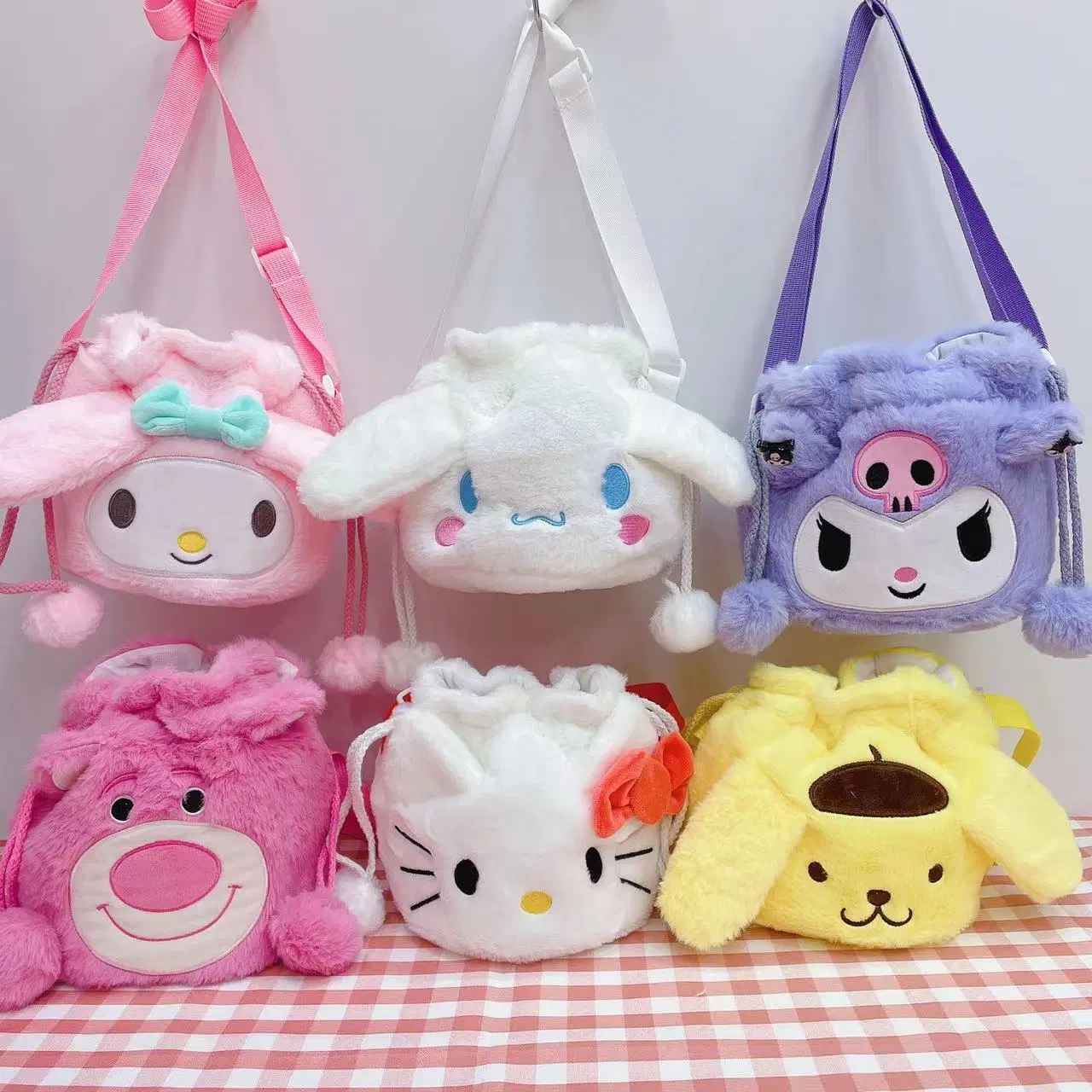 Kids Anime Plush Dolls Backpack Cartoon Character Children Gift Soft Stuffed Shoulder Bag Ladies Women Handbags Tote Shoulder School Fashion Travel Bag