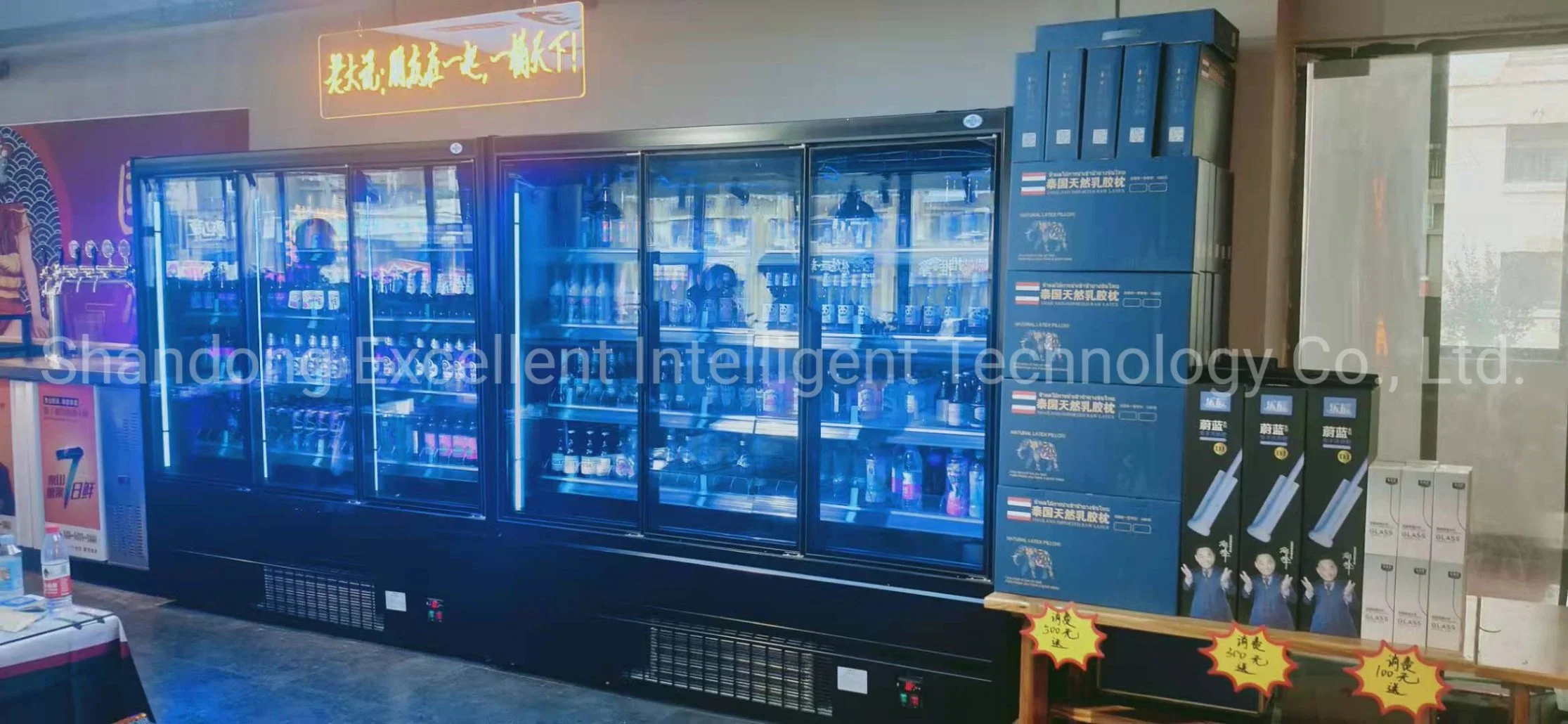 Tienda de conveniencia comercial bebida vertical Refrigerador de la pantalla de la puerta de cristal transparente refrigerador