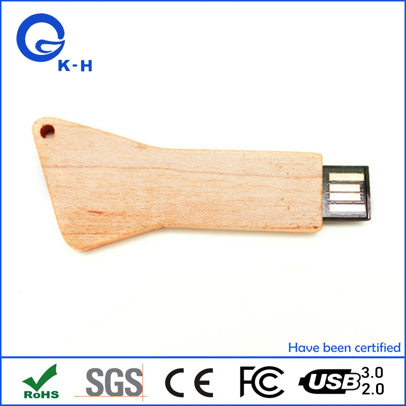 Wooden Bamboo Key Shape USB Flash Memory Disk 8GB 16GB 32GB