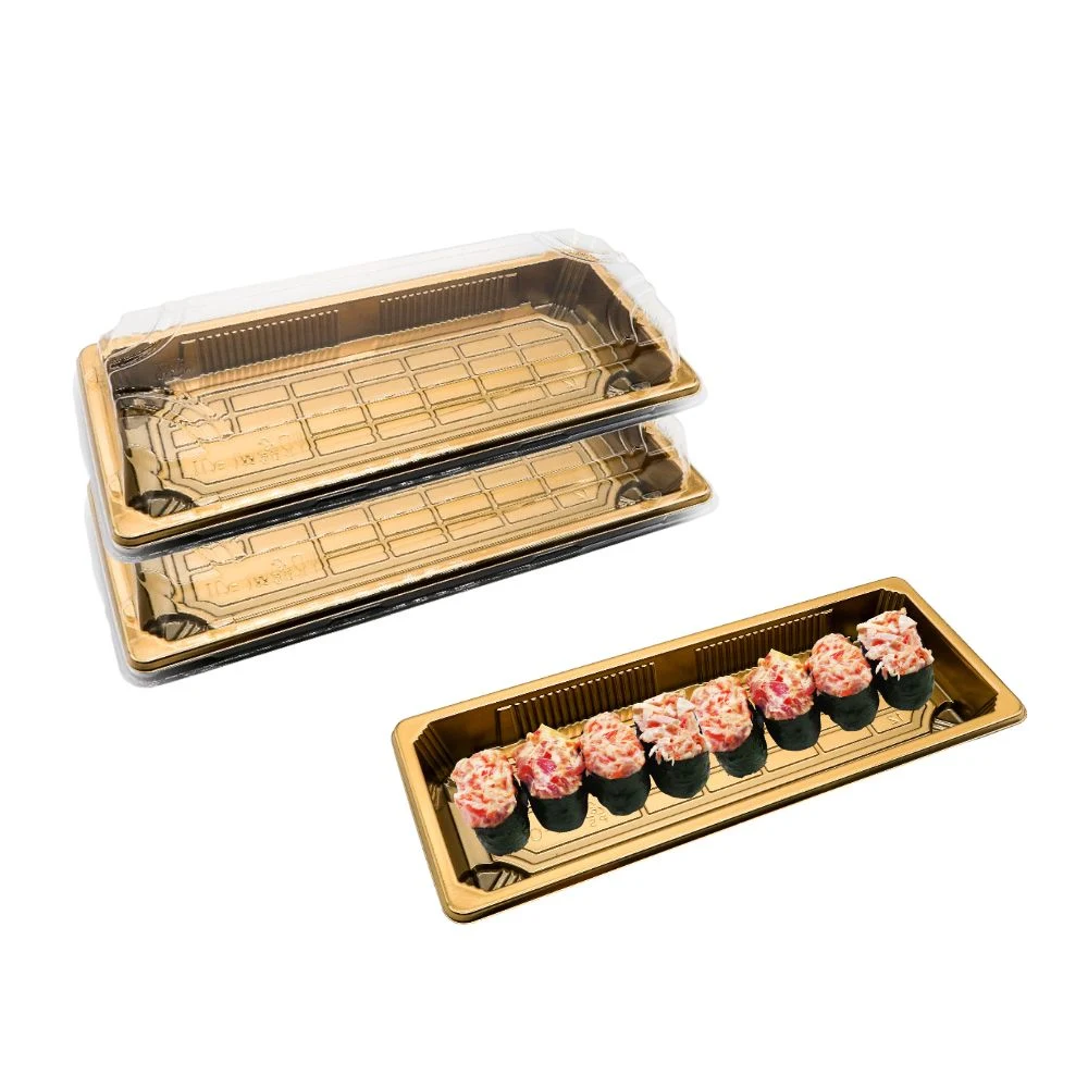 China Supplier Wholesale/Supplier Disposable Square Plastic Sushi Tray