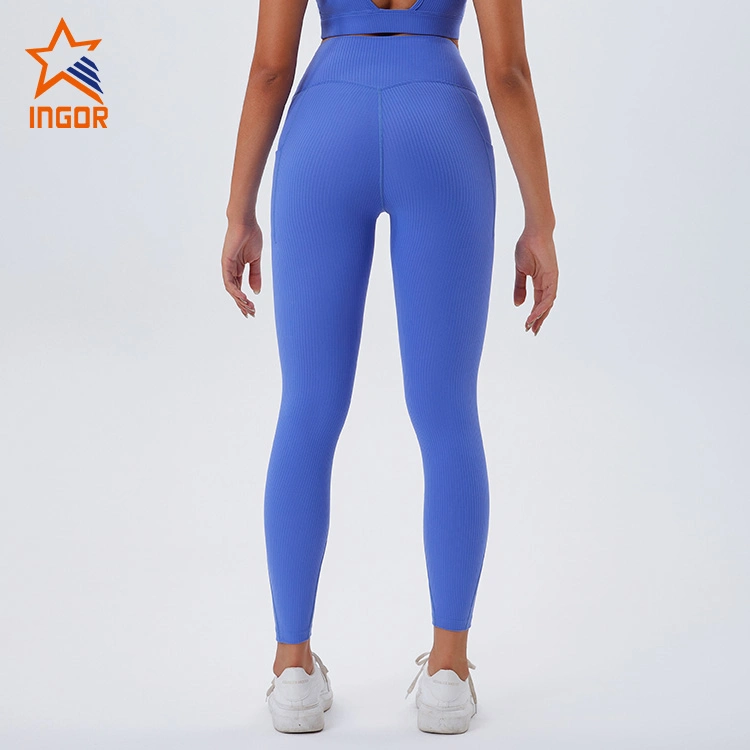 Ingor Sportswear Trainingsbekleidung Hersteller 2024 Heiße Frauen Schrubber Po High Waisted Tummy Control Yoga Pants Sport Fitness Gym Workout Leggings Tragen