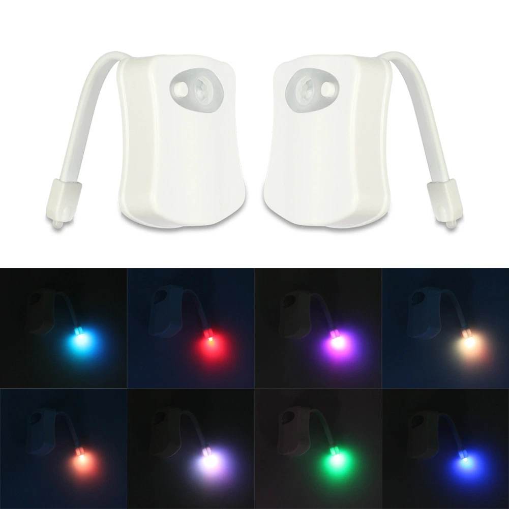 LED Toilet Night Light, Toilet Light with Motion Sensor LED 8 Colors -16-Color Changing Toilet Light Bathroom