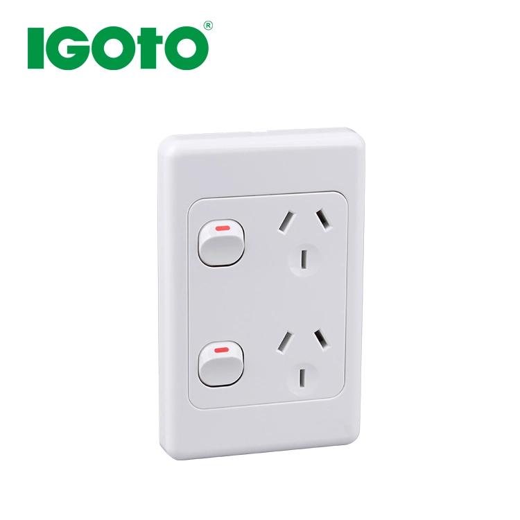 Australian SAA Approved Wall Vertical Manufacturing Double Socket Outlet