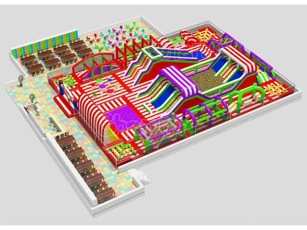 Ball Pit und große Rutsche Aufblasbare Themenpark Indoor Thema Parken