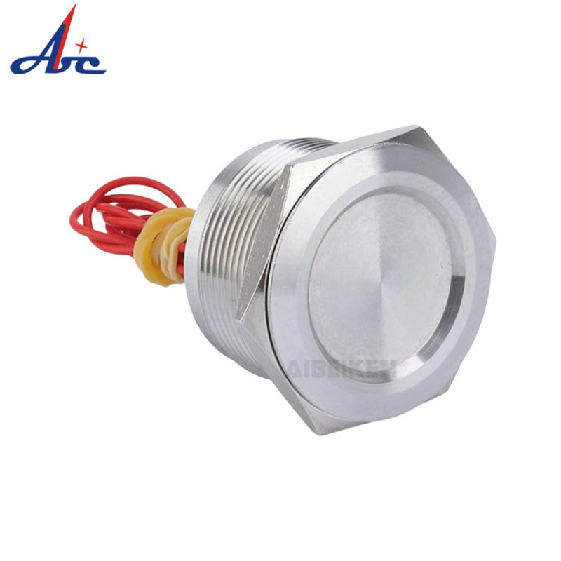 Momentary IP68 Sealed 19mm Concave Piezo Switch with Wires