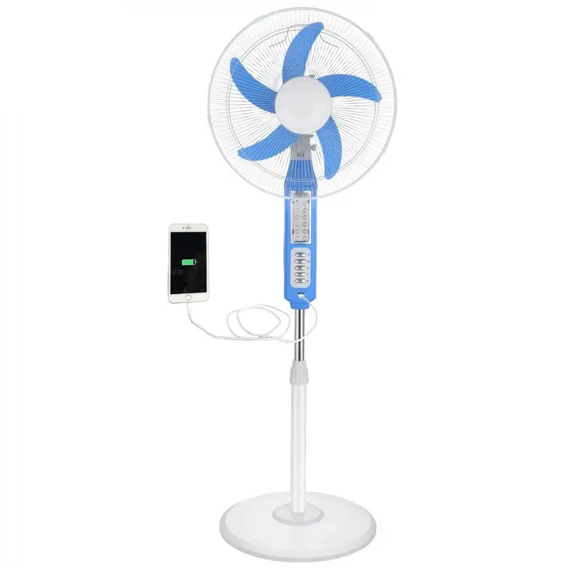 Solar Fan Factory Selling Solar Fan 12V DC Stand Fan with USB Charge and LED Light