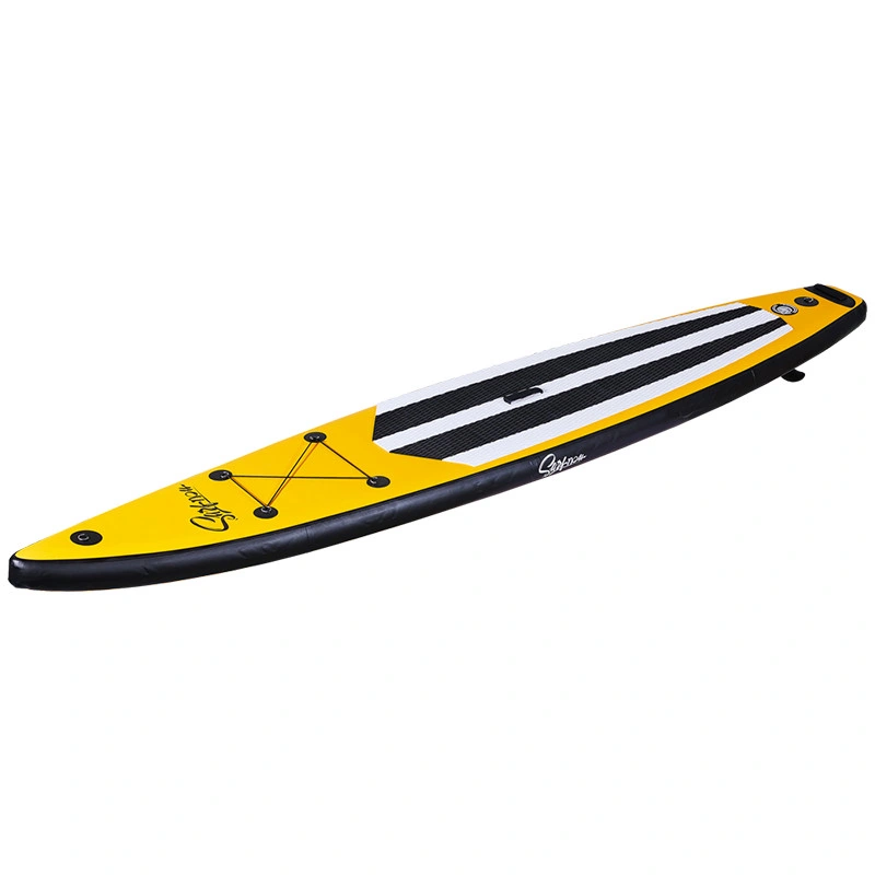 Planche de surf en bois Double couche Planche de paddle gonflable Sup pour le surf et le yoga Sports nautiques en plein air Stand up Surfboard Logo personnalisé Bateau gonflable