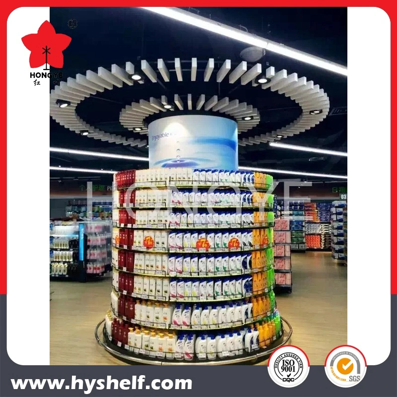 Customized Round Wooden and Metal Displaysupermarket Shelf