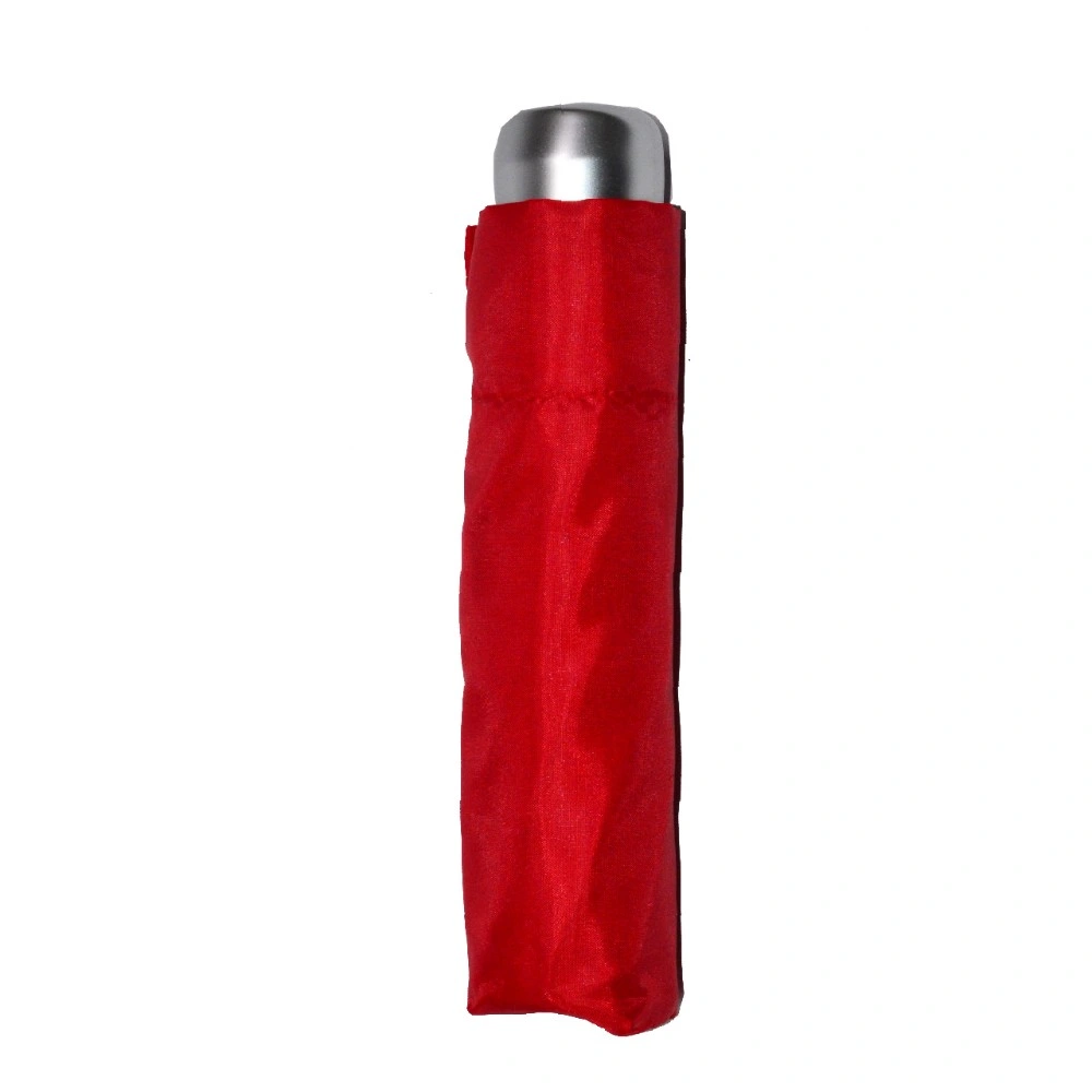 Super Lightweight Aluminium 3 Section Foldable Umbrella (Red)