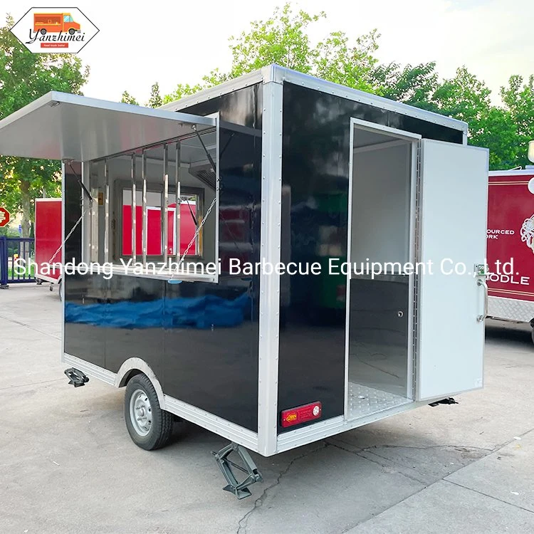 Wooden Custom Fast Food Truck Trailer Mobile Kitchen with Square Shape