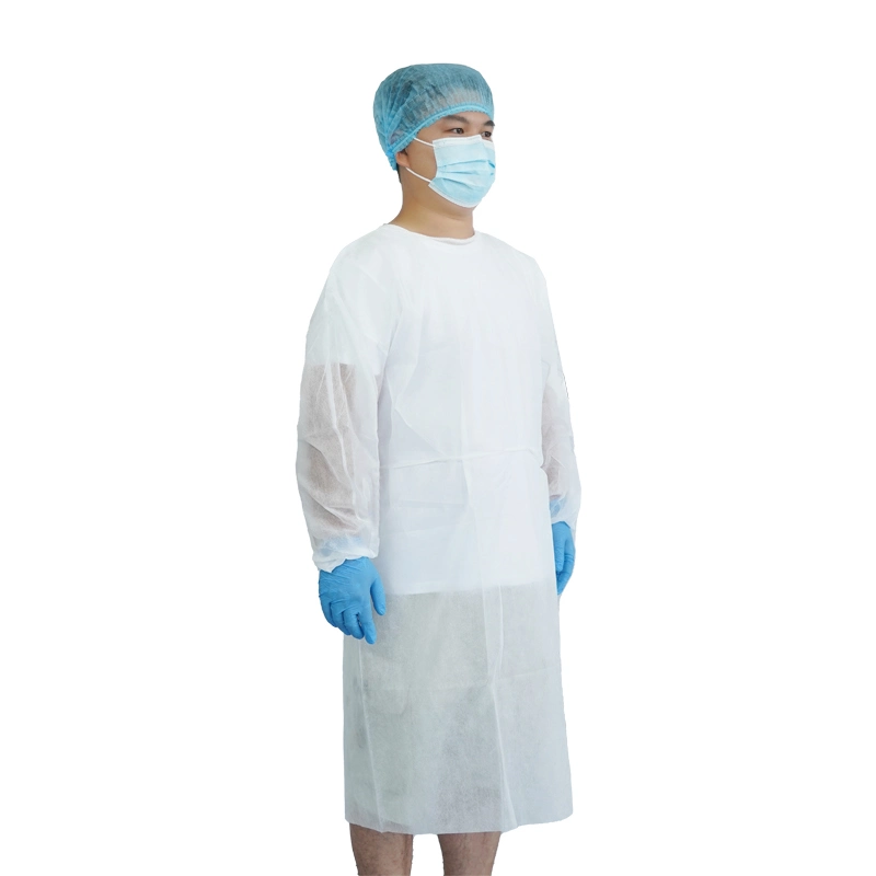 Precio barato azul amarillo verde blanco vestido de aislamiento no tejido médico