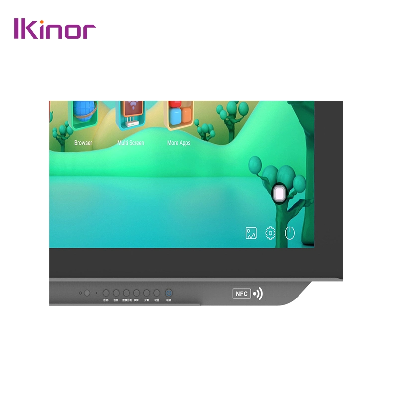 Ikinor 4K HD 75 85 pouces tactile capacitif de collage optique Double système Smart interactif Blackboard