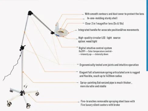 Mt Medical LED Magnifier Lamp/UV Lamp for Hospital