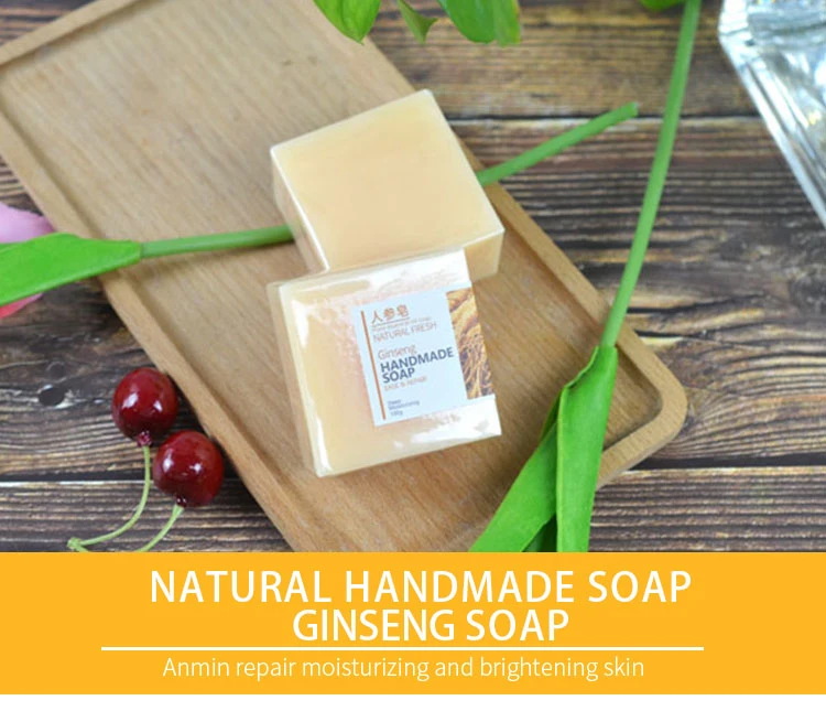 Beauty Cosmetics Skin Care Exfoliating Deep Moisturizing Ginseng Handmade Soap
