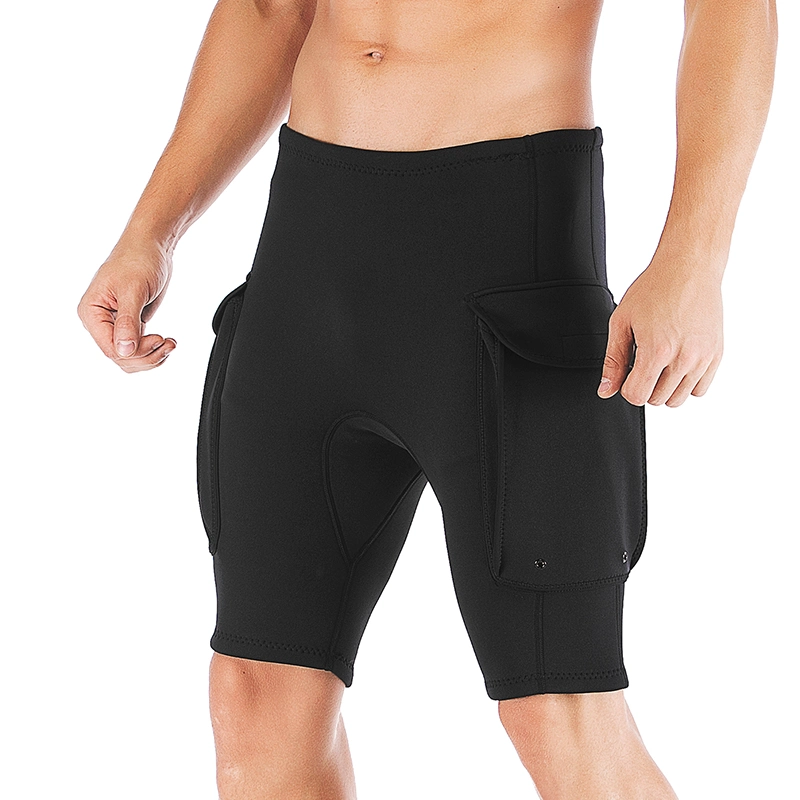 Le pantalon hommes Combinaisons de plongée Wetsuit pantalons en néoprène 3mm court avec des poches de pantalons