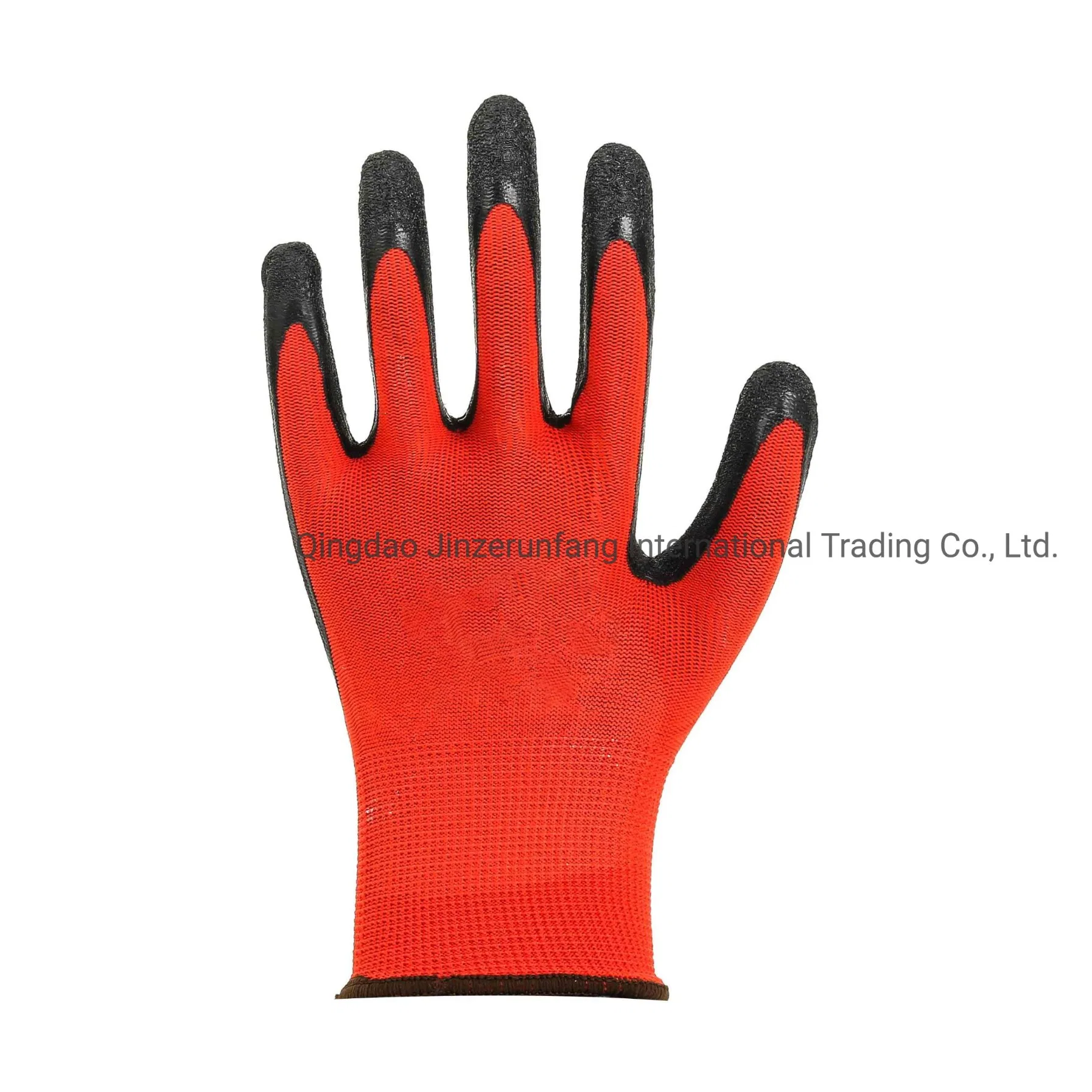 Antistatique enduits de latex de caoutchouc noir industriel 13G Polyester rouge travailler la main de la sécurité des gants de travail