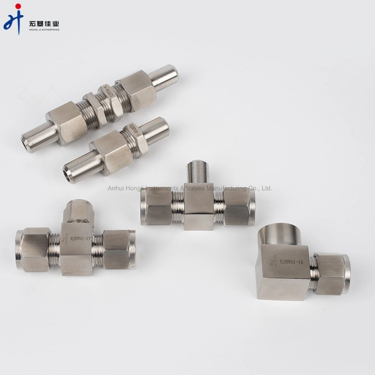 Basic Customization Forging and CNC Tube Fittings Dual Ferrules Type Tube Union Tees