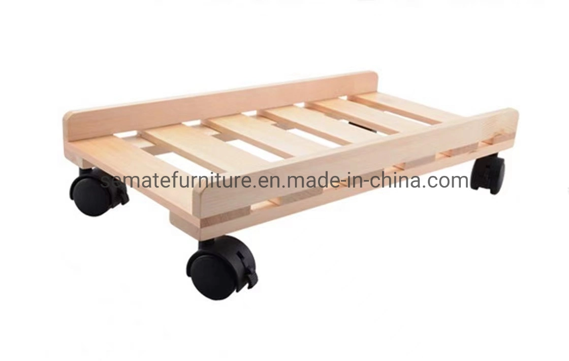 Wholesale/Supplier Practical Home Office Furniture Computer Case Rolling Shelf Wooden Stand Rack CPU Wood Stand with Mobile Casters