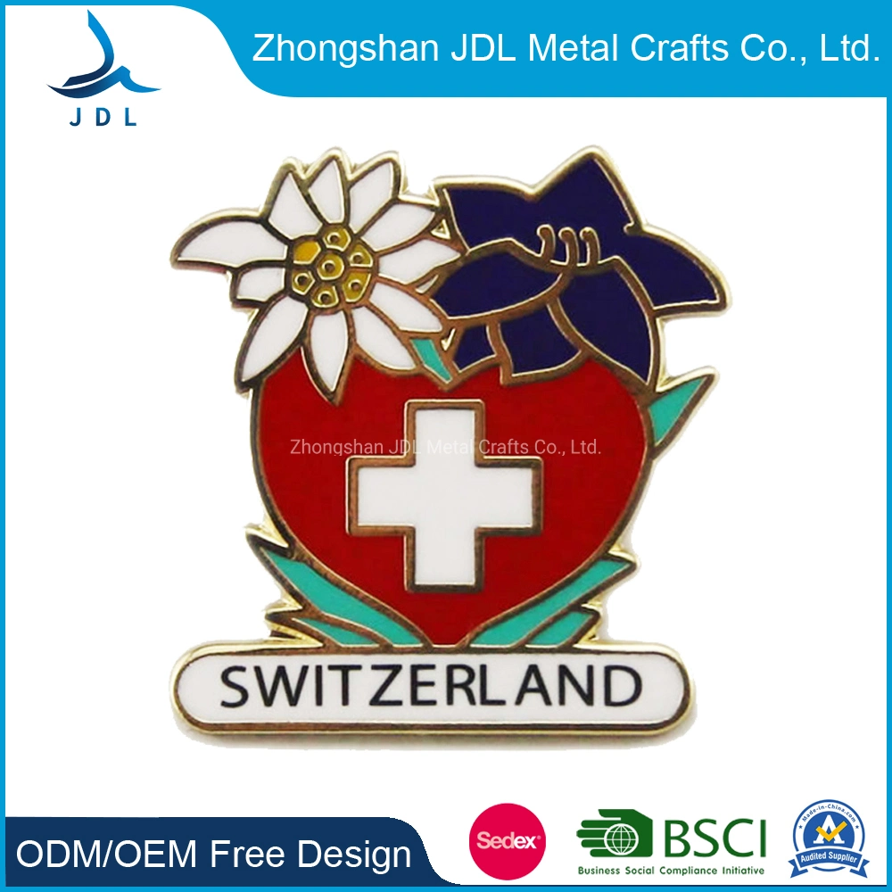 Hot Sale CRC Promotion Shield Shape Metal Pin Badge with Baking Finishcustom Baking Finished Iron Pin Badge for Soccer Competition (291)