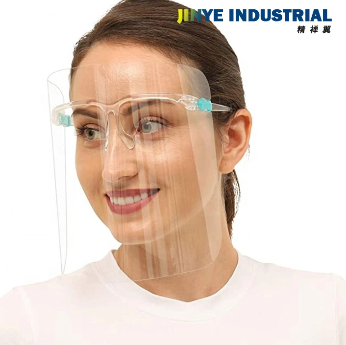 Clear Plastic Glasses Frame Anti Liquid Splash Reusable Facemask Protective Faceshield Transparent Clear Face Cover