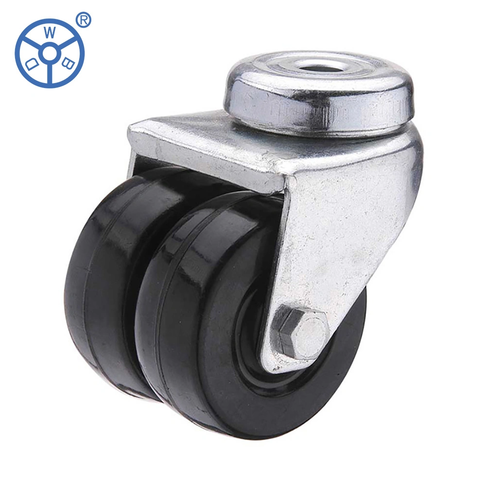 Light Duty Office Chair Desk Caster Wheel PP Material Industrial Caster Twin Double Wheel Brake Swivel