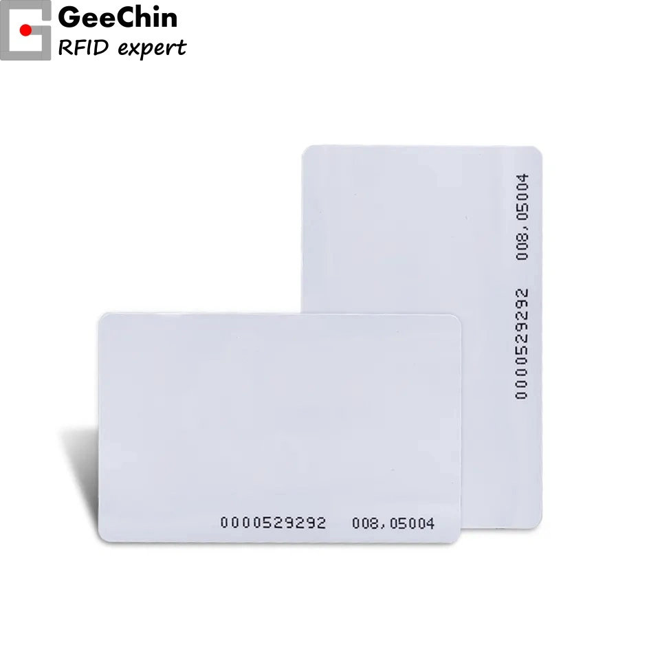 Kundenspezifische Größe und freies Design 125kHz RFID PVC Zugangskontrolle Weiße Karte