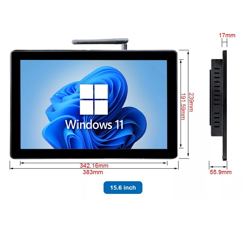 15.6 Inch Capacitive Touch Screen I7 10 Point Touch All in One Computer with External WiFi Wall Mounted Industrial PC
