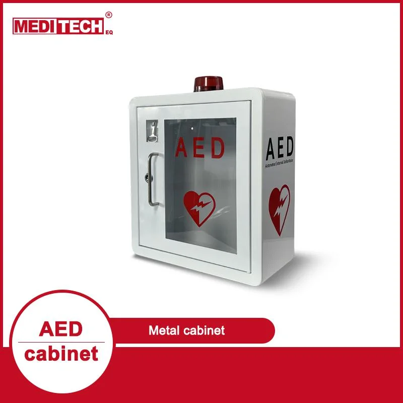 Meditech Aed Box with Key Automated External Defibrillator Cabinet with Voice and Light