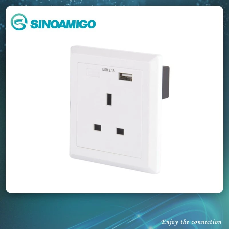 4 Way Wall Socket with USB Charger with Switch