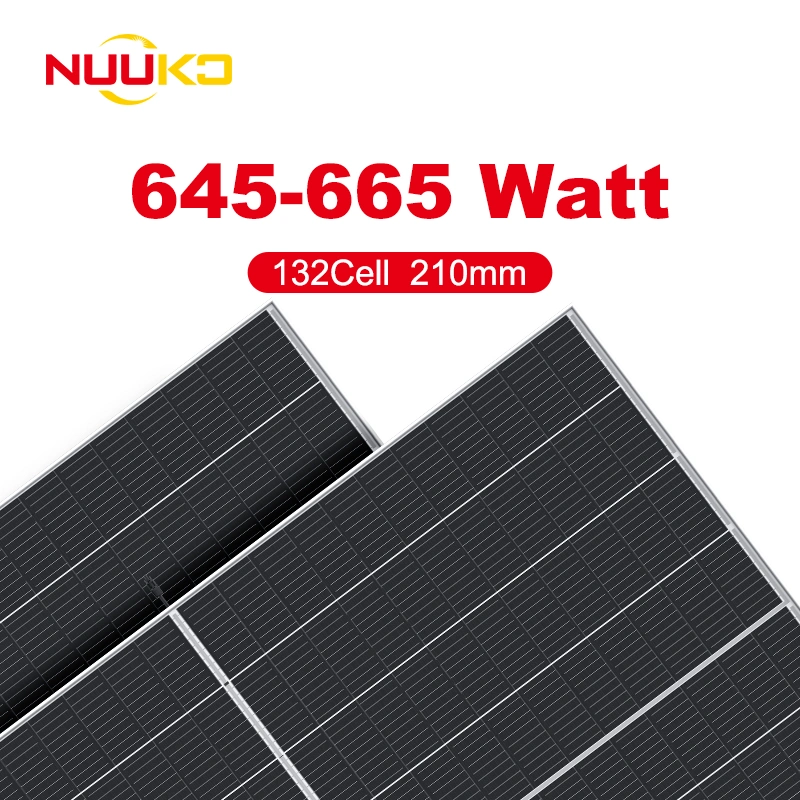 La Chine Nuuko marque Hot Vente Mono solaire 210mm la moitié de la coupe de panneaux solaires de 132 cellules 645W 650W 655W 660W 665W 670W