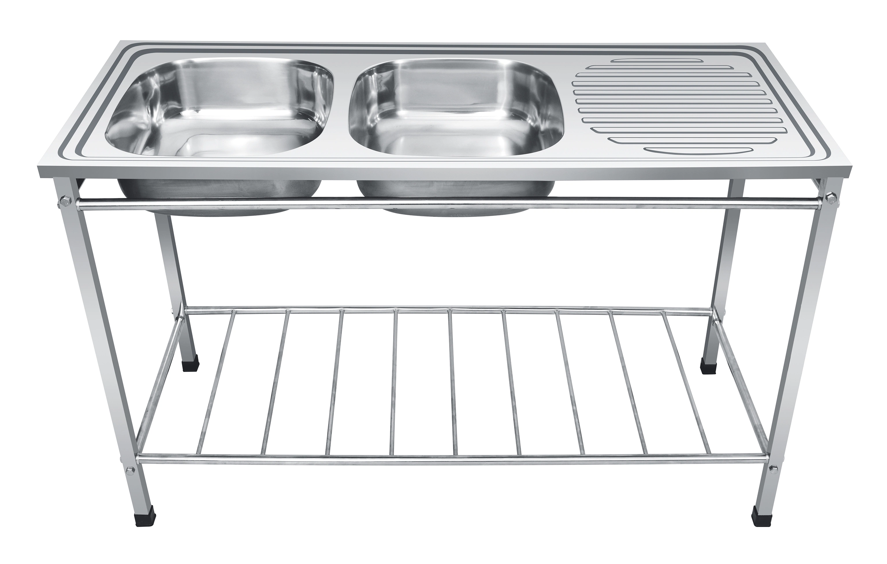 Factory Supply Kitchen Double Bowl Stainless Steel Outdoor Cabinet Sink