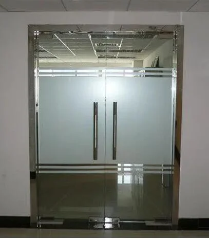 8 Feet Fire Rated Storefront Commercial Stainless Steel Double Glazed Door