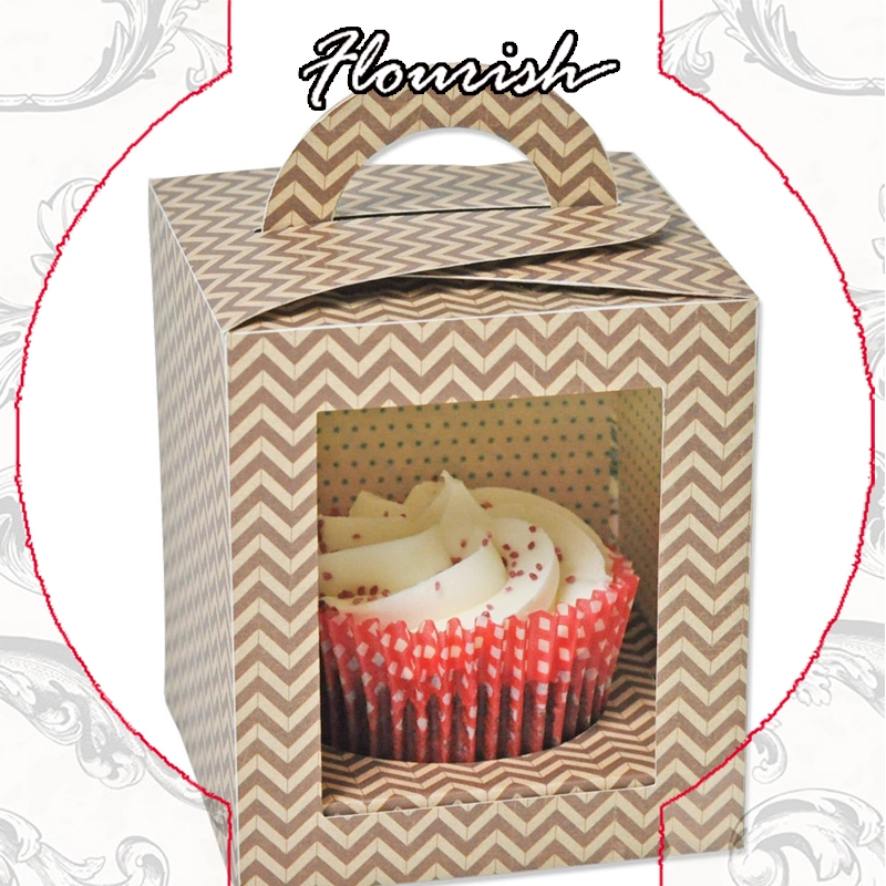 Handle Carrier Single 2/4/6 Cupcake Box Pastry Containers Bakery Cupcake Boxes for Party Packing