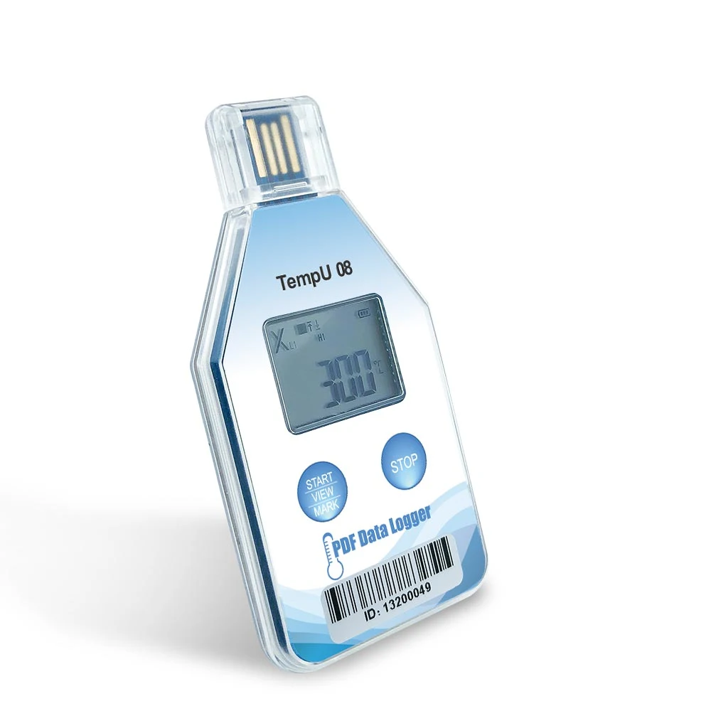 90 días Praperless desechables USB Pdf Registrador de temperatura