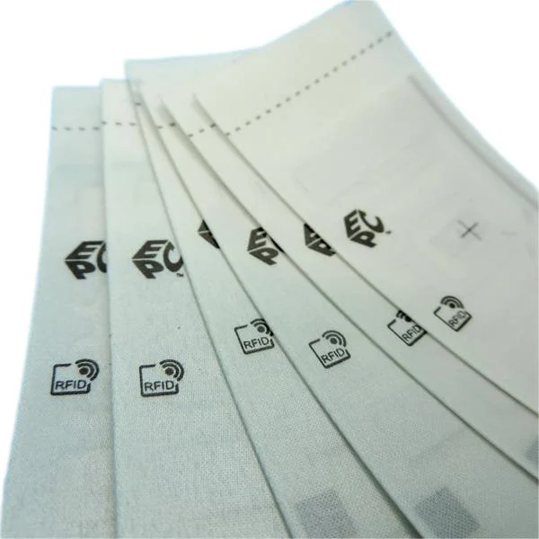 Custom RFID Washable Textile Label Sticker UHF RFID Apparel Garment Tag Care Label