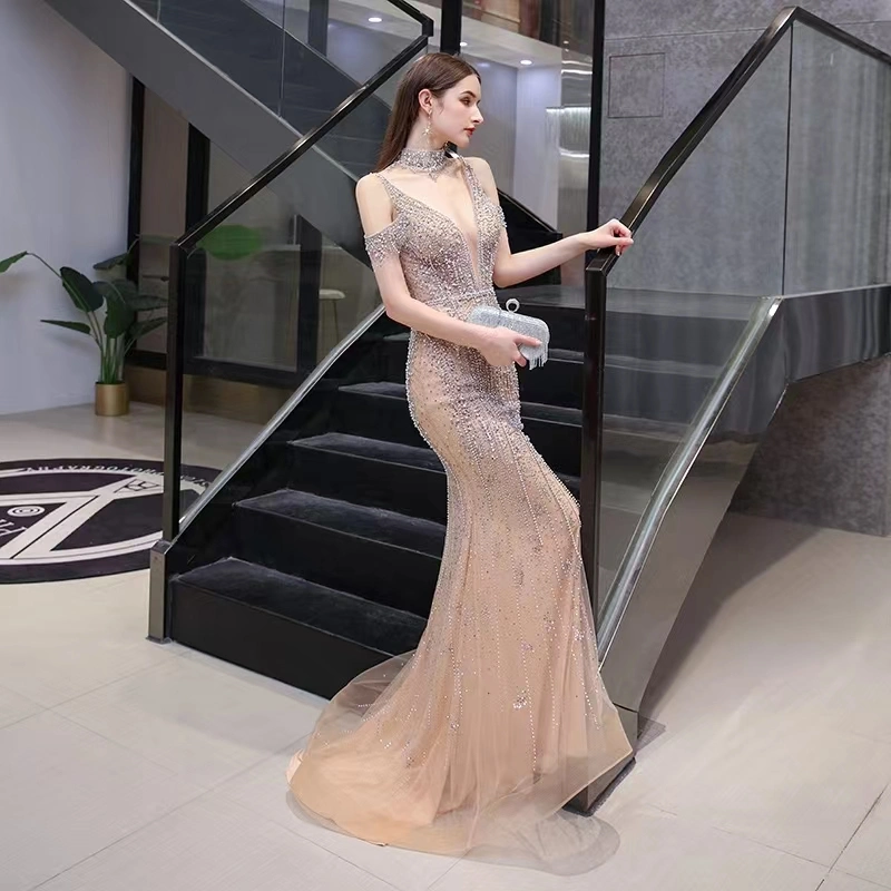 Yh231 Gold Mermaid Evening Dress Dress Fashion Sexy Banquet Evening Dress