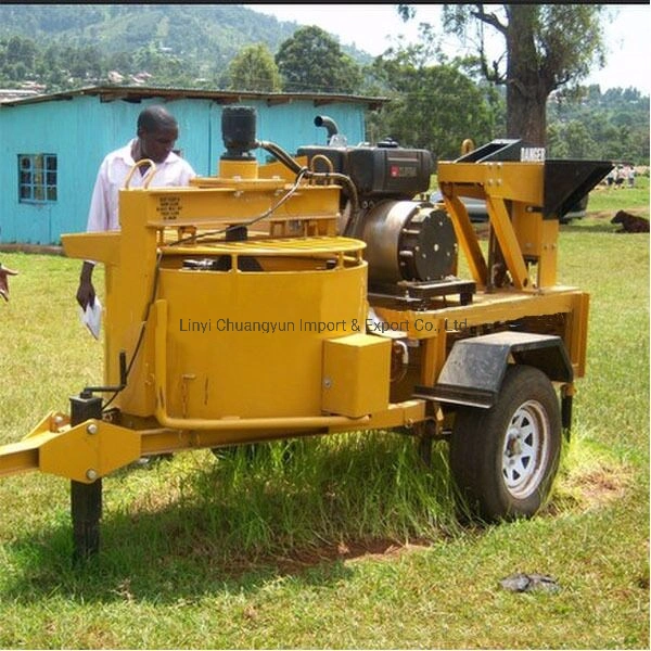 M7mi máquina de fabricación de ladrillos móvil Sudáfrica suelo bloques de cemento de la máquina con el mezclador