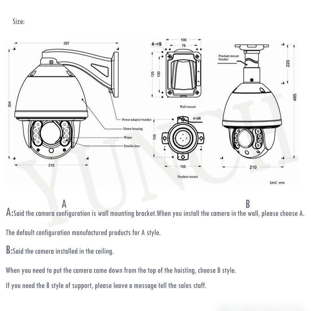 Outdoor Intelligent IR High Speed Dome Camera for CMOS Mini Camera