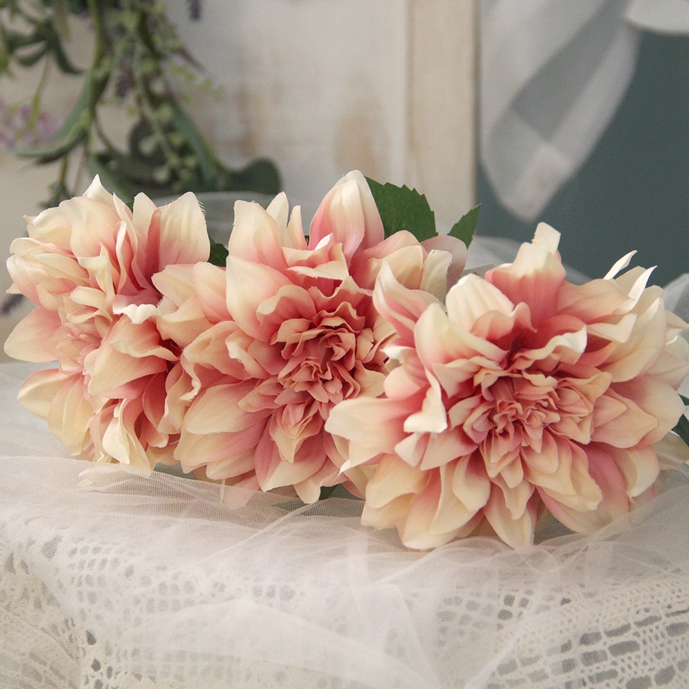 Fleurs artificielles Dahlia soie fleurs Dahlia pour la maison fleur de mariée Décoration de fête de mariage