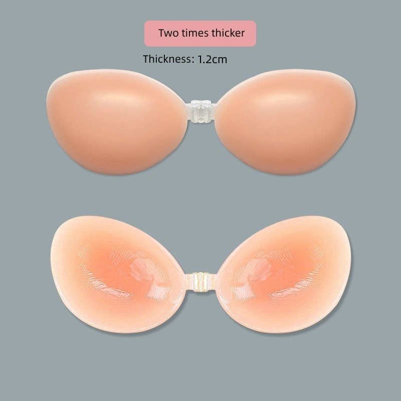 0,6cm cena gruesa empuje fino elevación adhesivo sin espalda empuje Sujetador de silicona invisible para bodas